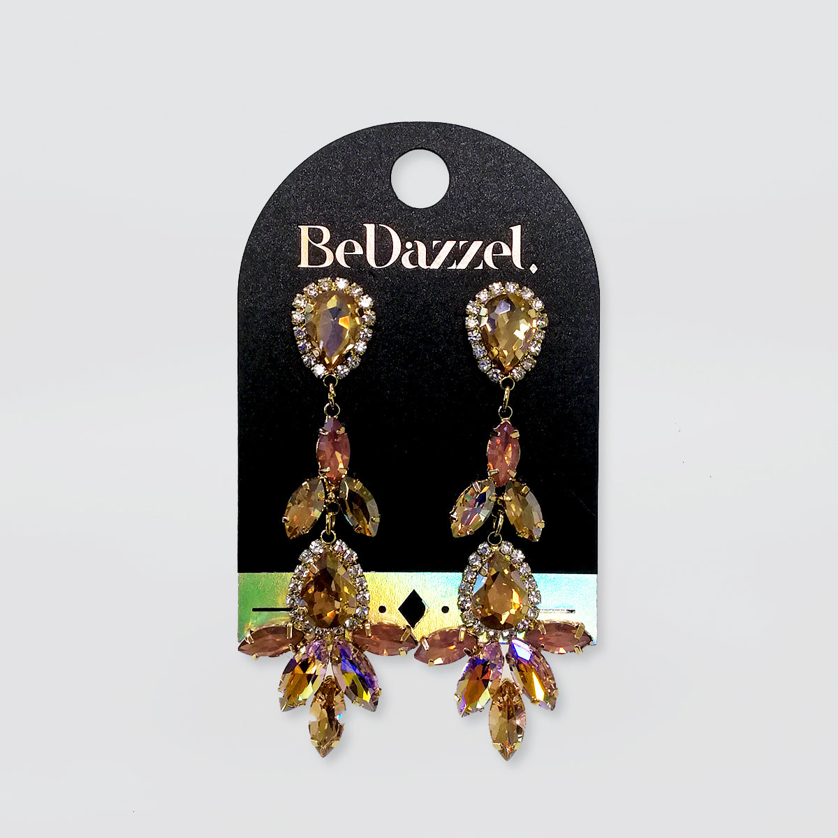 Bedazzel 'Crystal 3 Tier Gold' Earrings