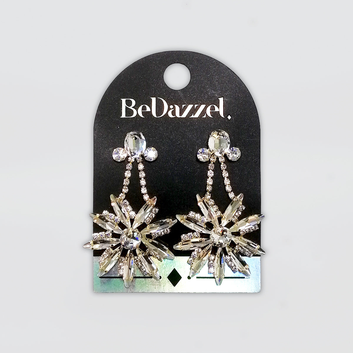 Bedazzel 'Chained Crystal Flower' Earrings