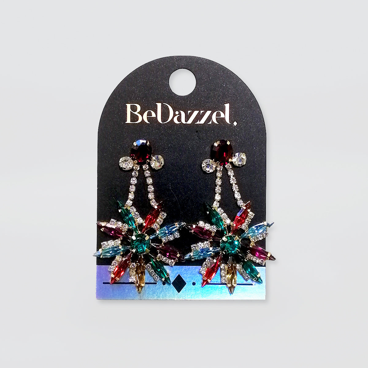 Bedazzel 'Chained Crystal Flower' Earrings