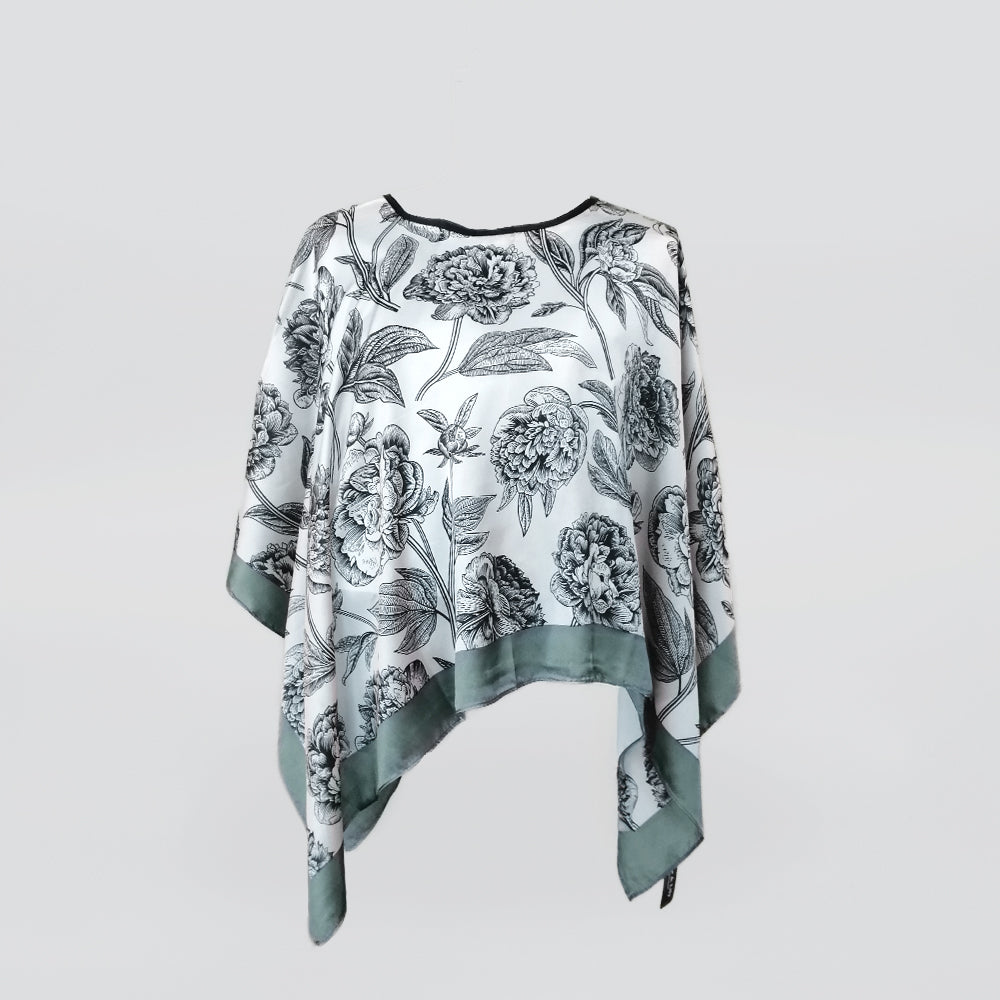 Green Trim Peone Poncho