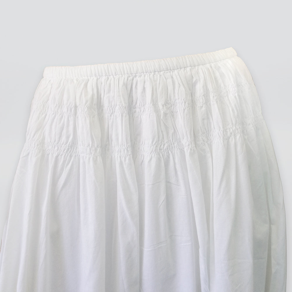 Cotton Shirred Skirt