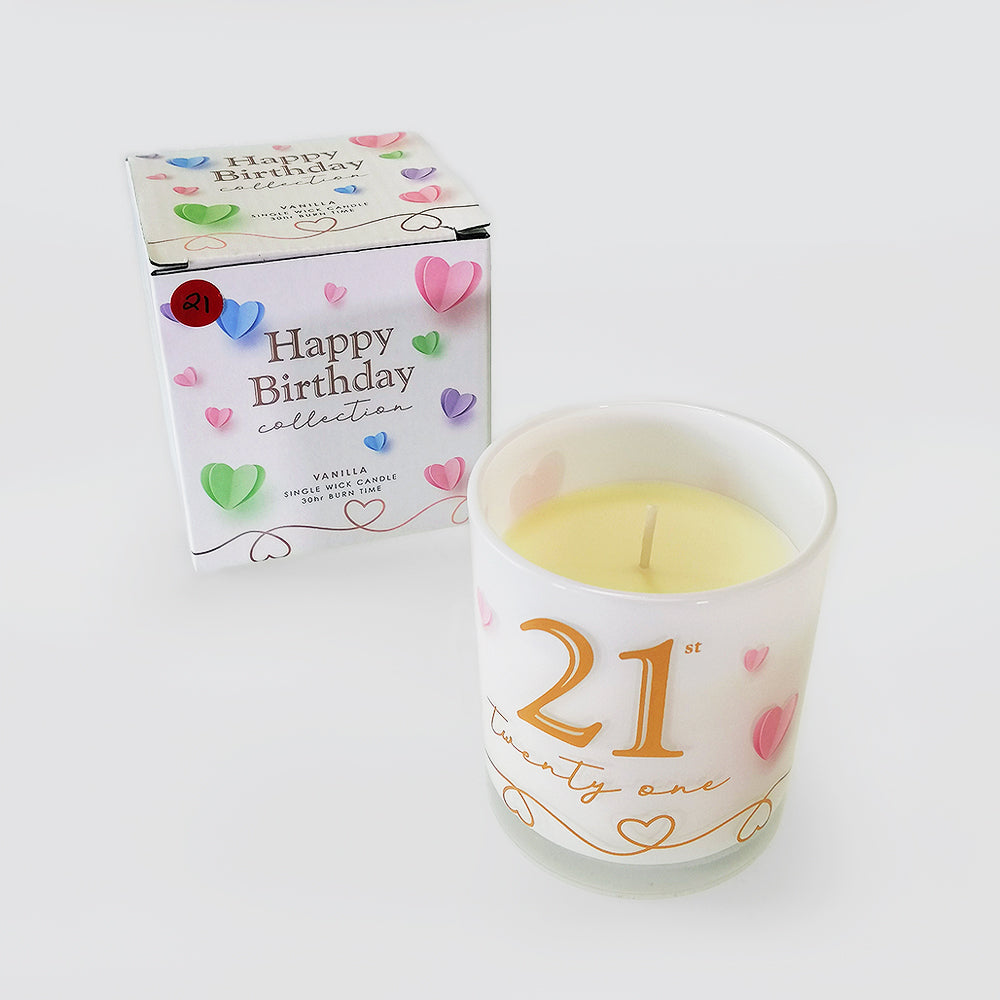 Vanilla Candle '21st'- 9x8cm