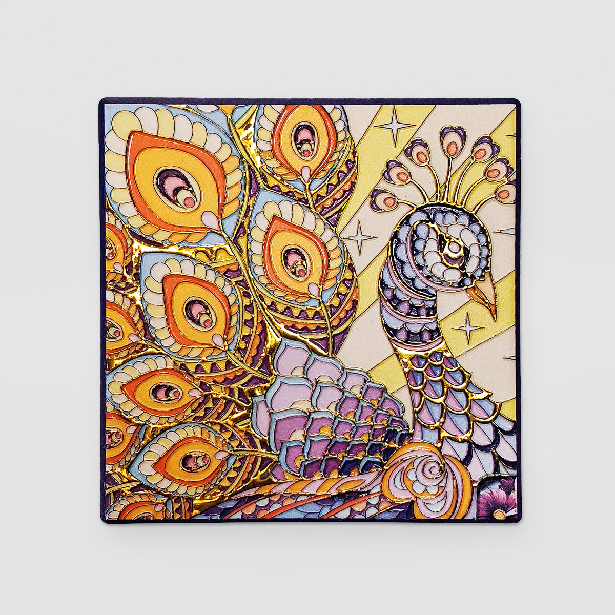Ceramic Coaster Set/4 - Peacocks