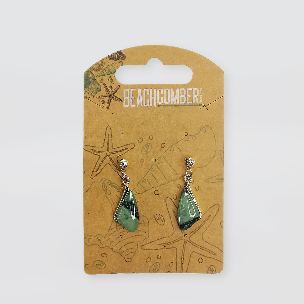 NZ Pounamu Earrings - 'Carved'