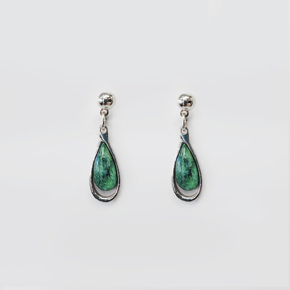 NZ Pounamu Earrings - 'Rounded'
