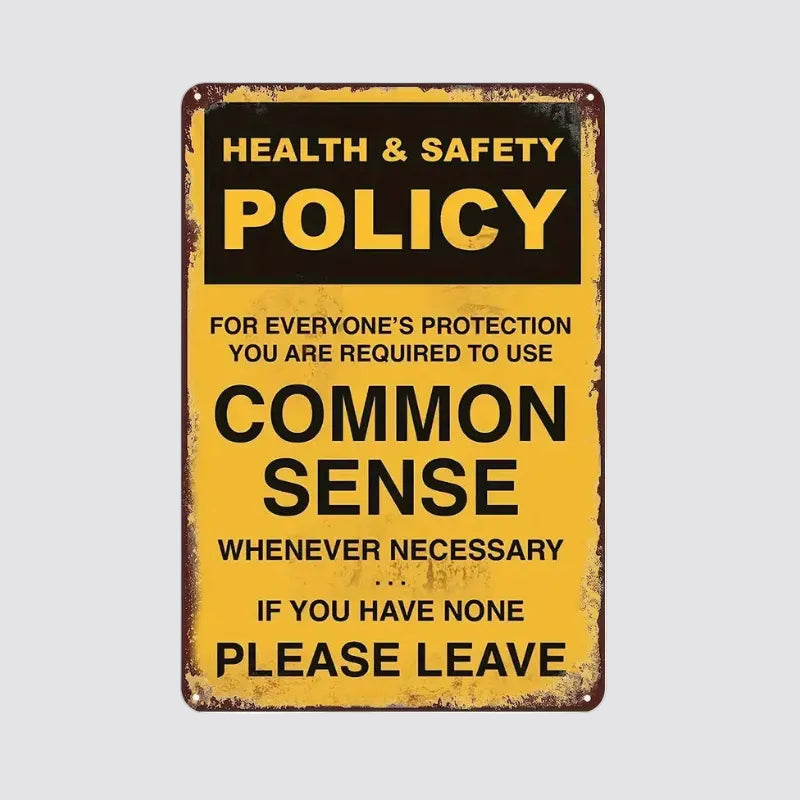 Fun Tin Sign - 'Health & Safety'