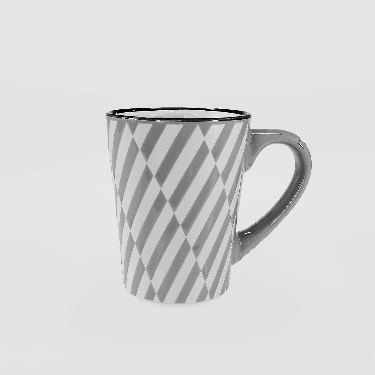 Ceramic Mugs Set/3 - 'Rectangle Weave'