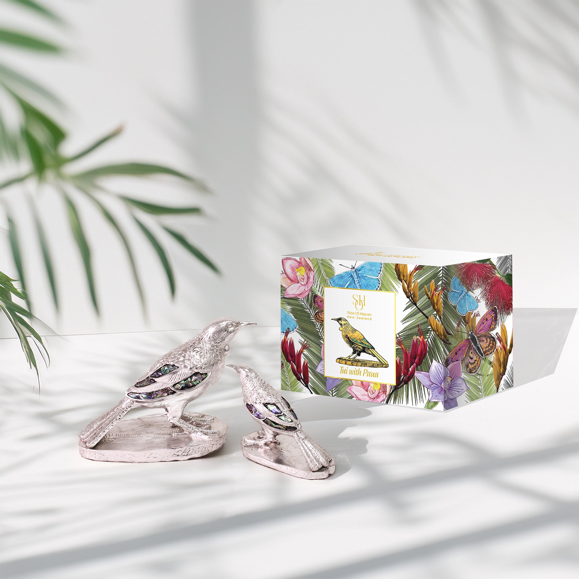 Gold & SIlver Style Tuis With Paua