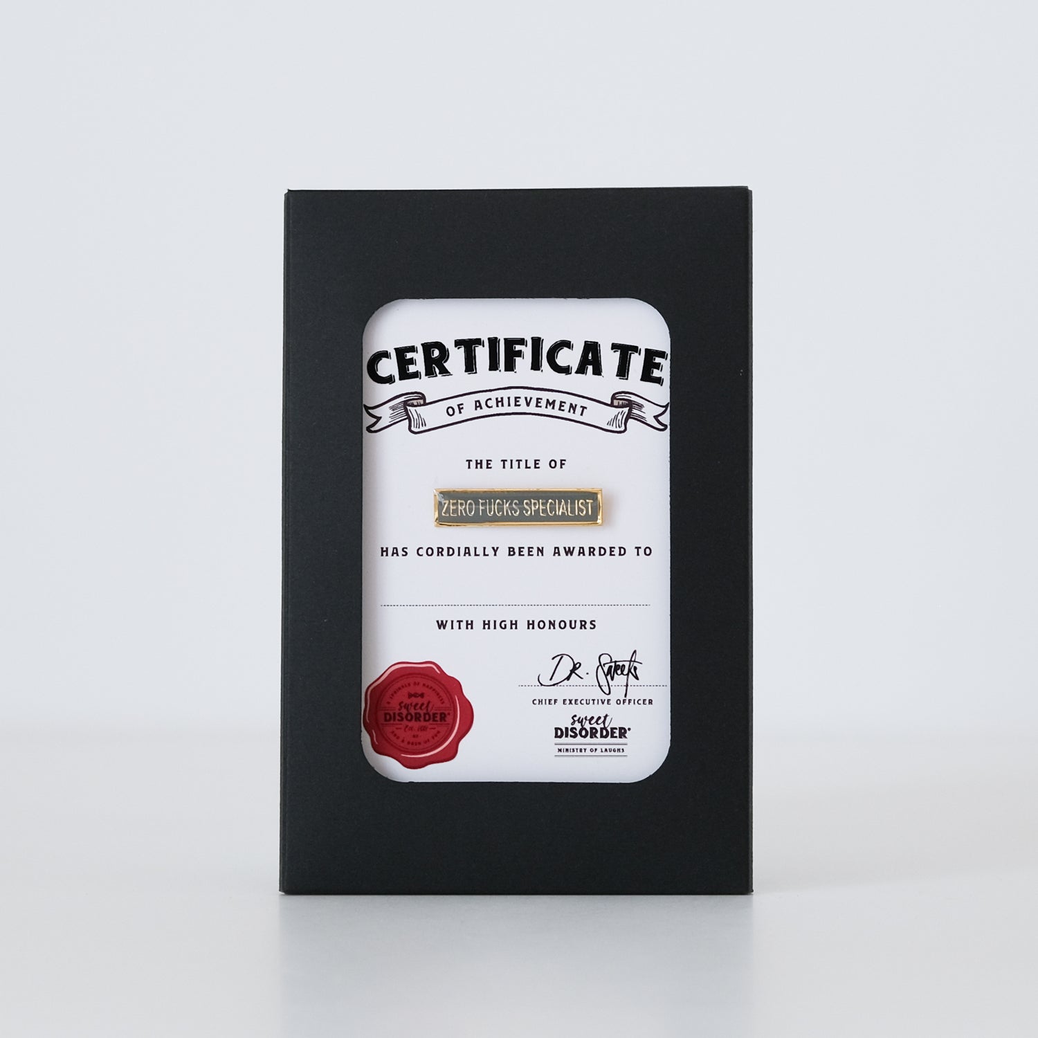 Badge & Certificate - 'Zero F*cks Specialist'
