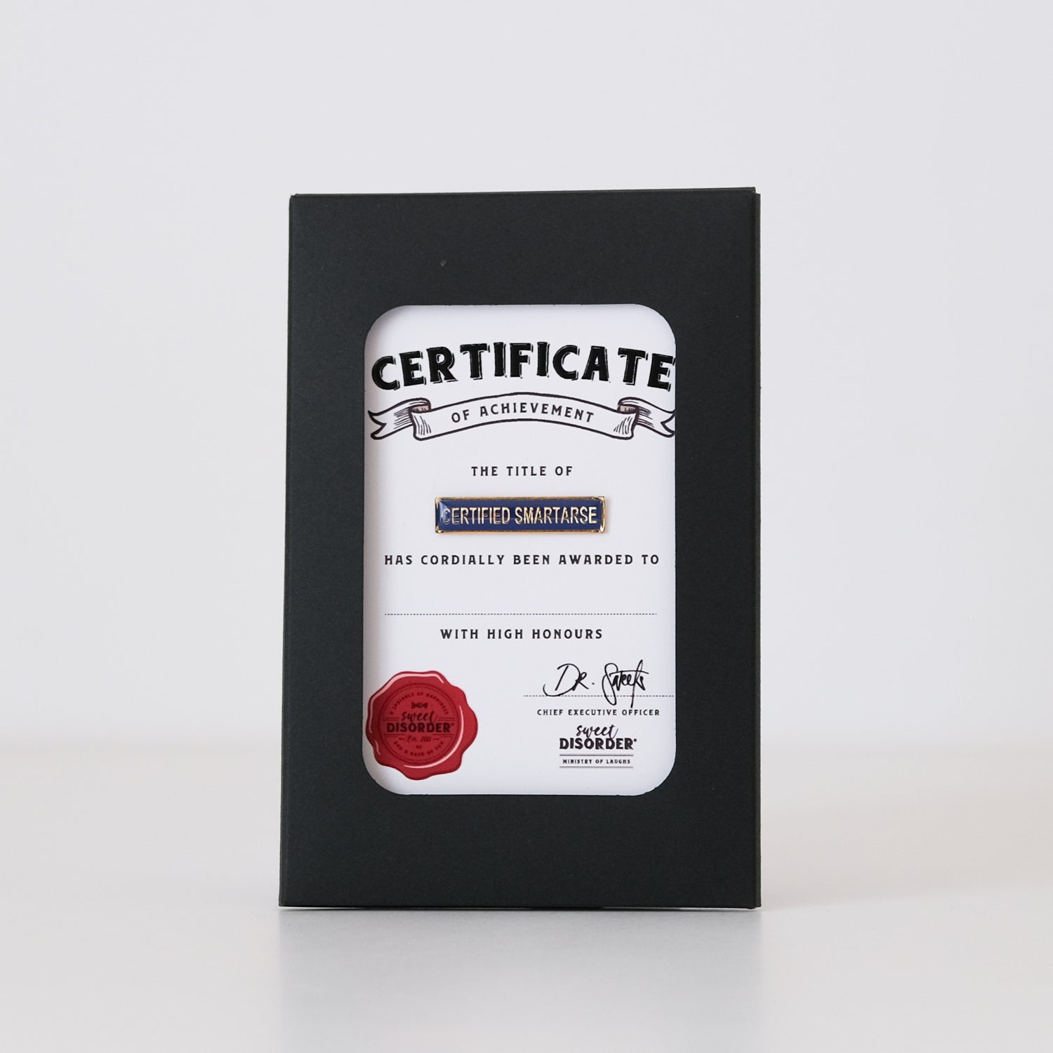 Badge & Certificate - 'Certified Smartarse'