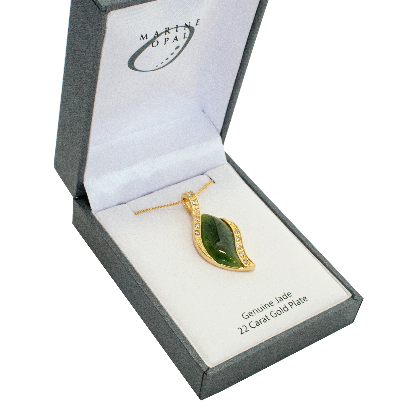 Jade Necklace - 'Crystal Leaf'