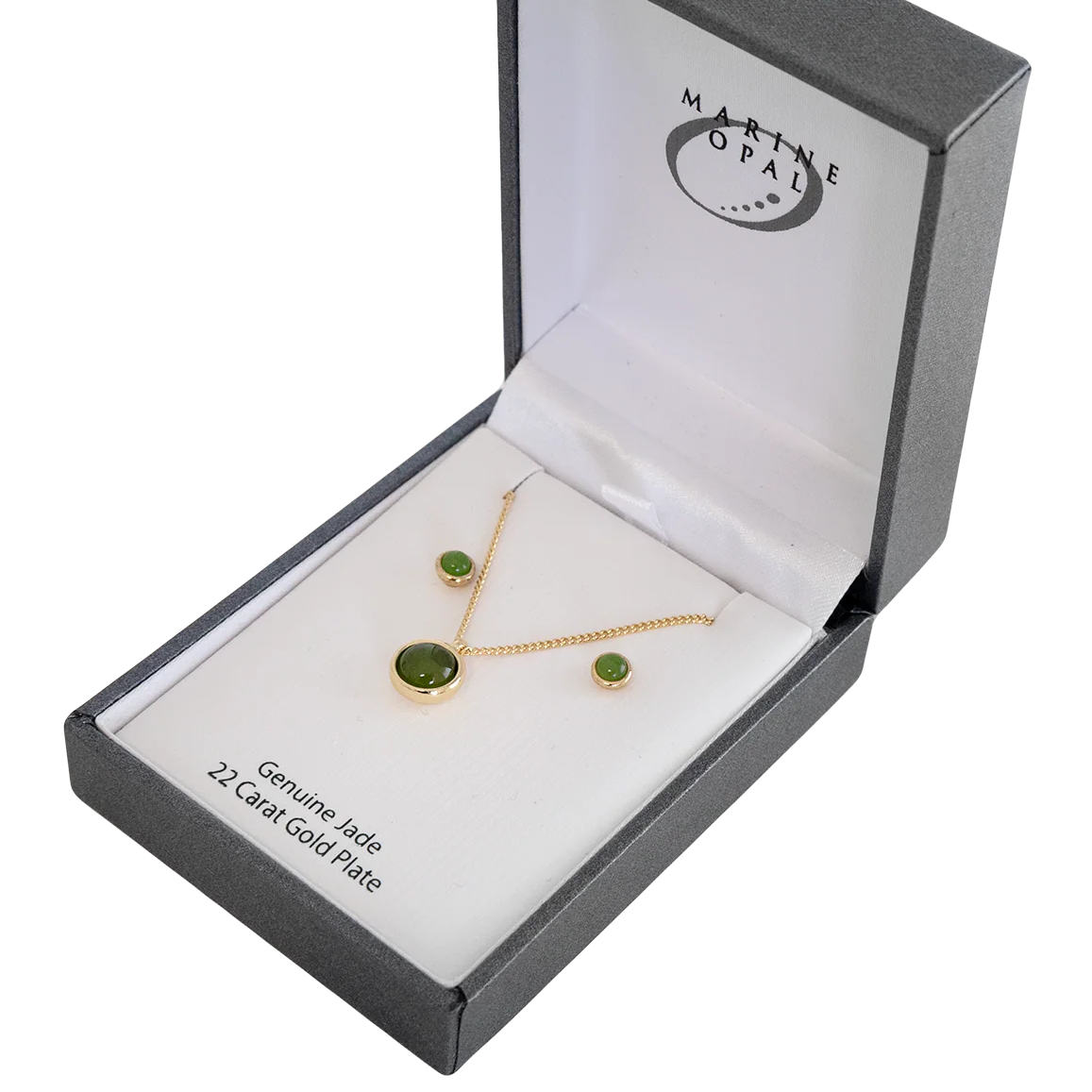 Jade Necklace & Earrings Set - 'Circles'