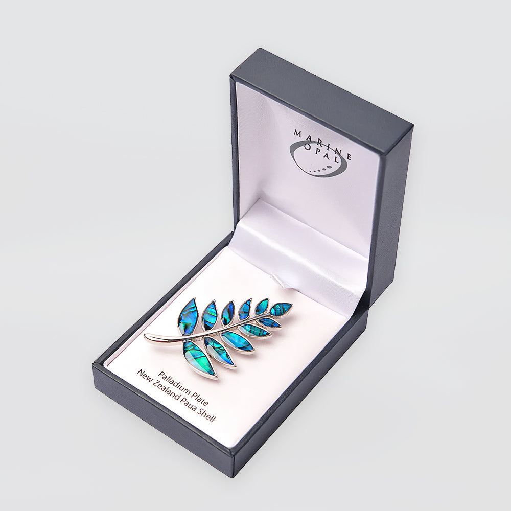 Paua Brooch - 'Ferns'