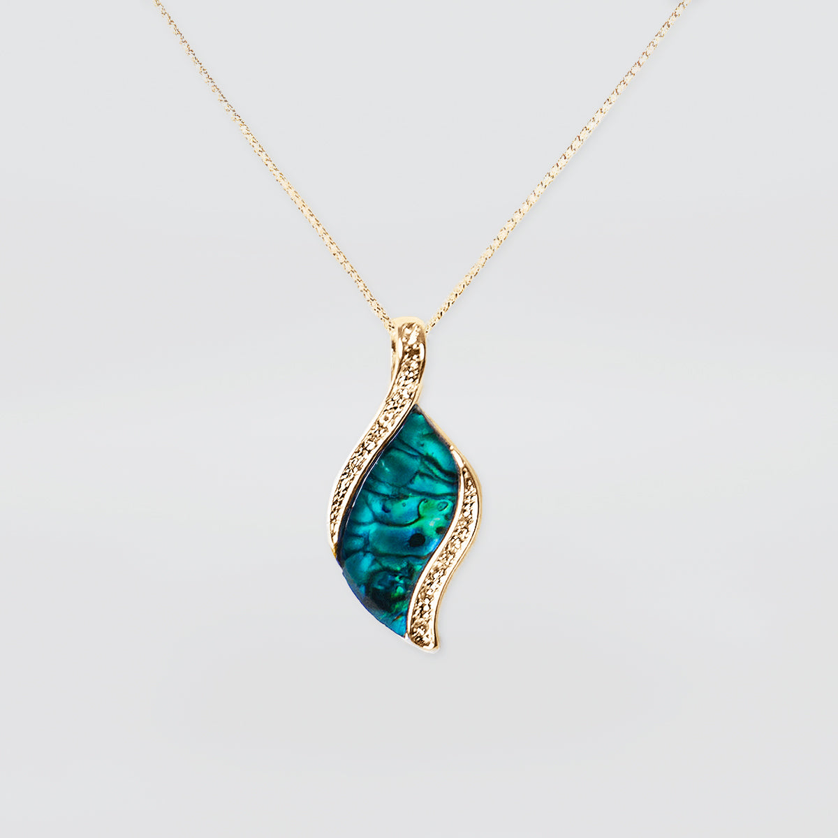 Paua Necklace - 'Crystal Leaf'