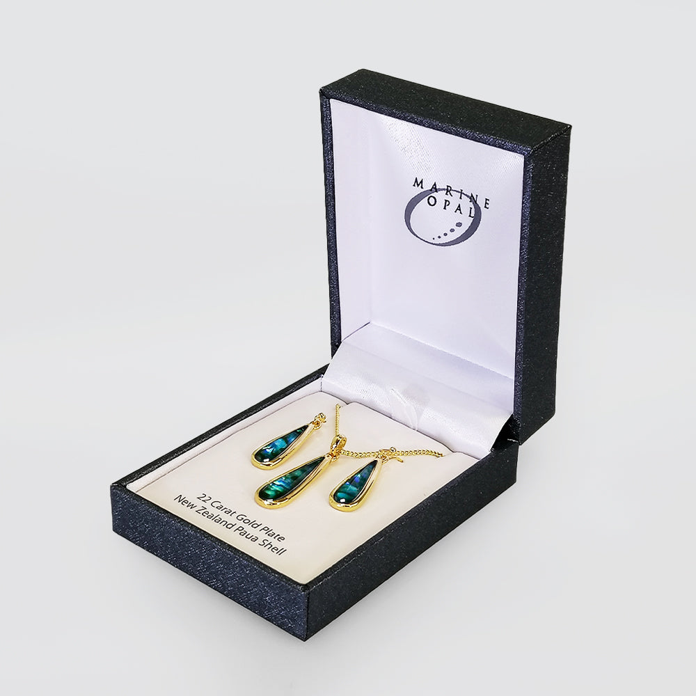 Paua Jewellery Set - 'Tear Drops'