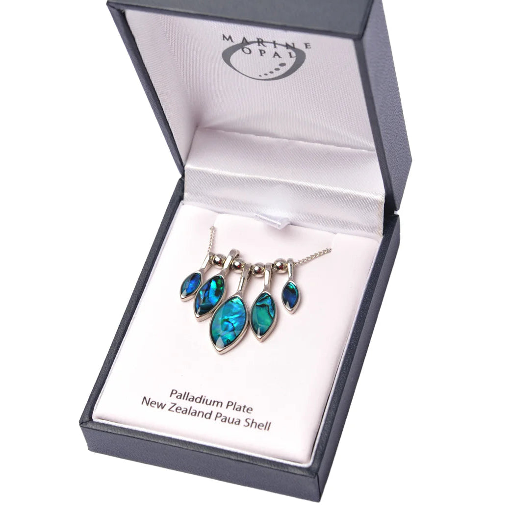 Paua Necklace - '5 Leaves'