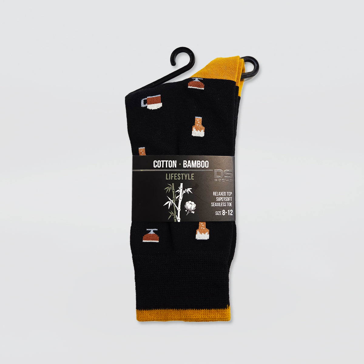 DS Bamboo Cotton Crew 'Beer' Socks