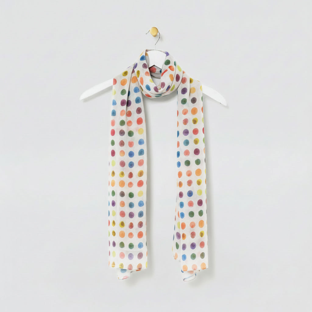Multi-Coloured Spotted Scarves
