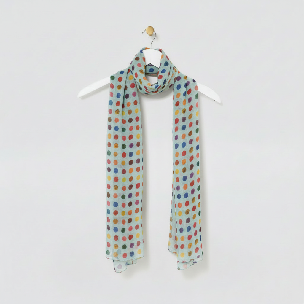 Multi-Coloured Spotted Scarves