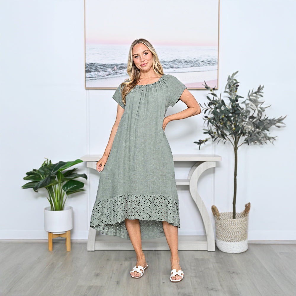 Cali&Co - Crochet Hem Dresses