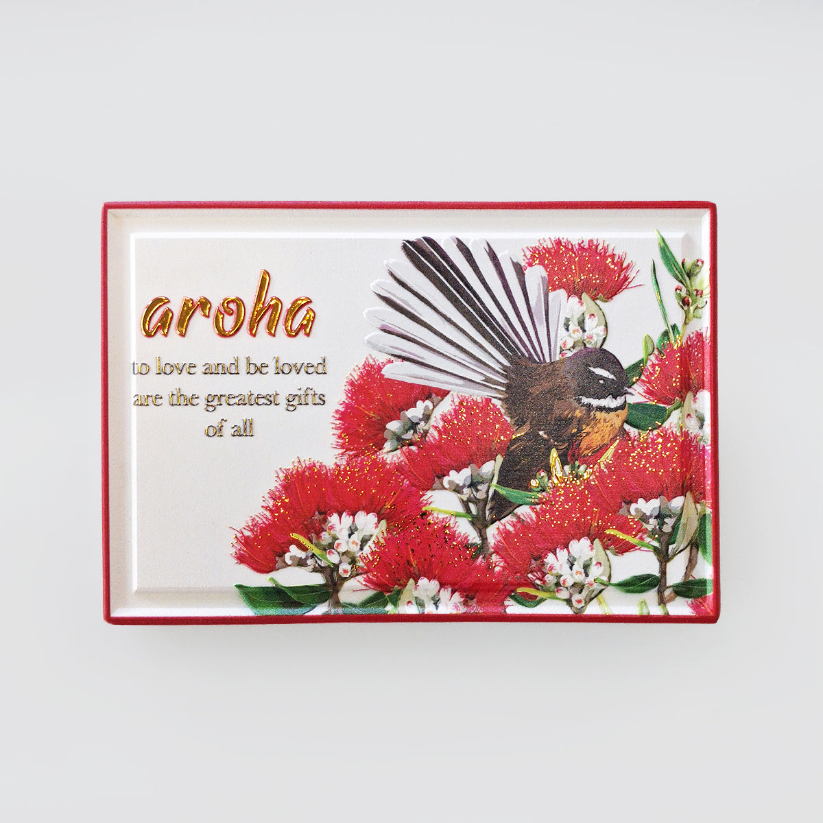 Ceramic Block - 'Aroha With Fantail'