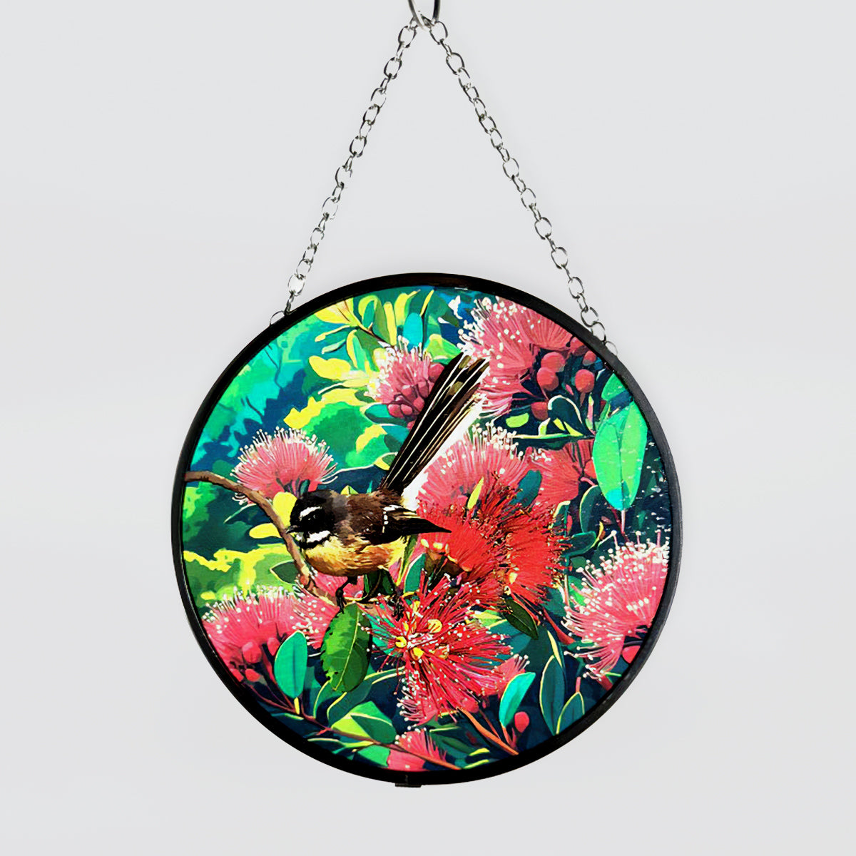 NZ Bird Glass Hanging Discs