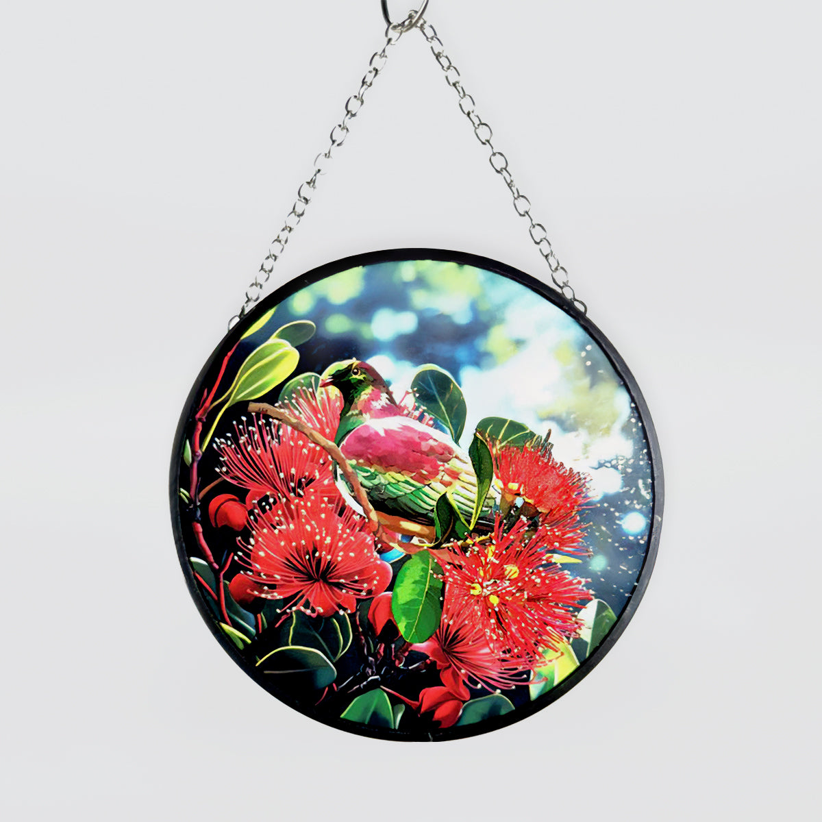 NZ Bird Glass Hanging Discs
