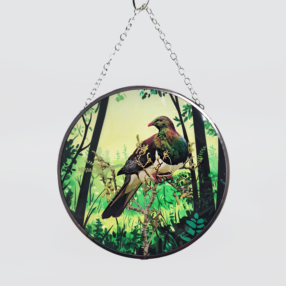NZ Bird Glass Hanging Discs