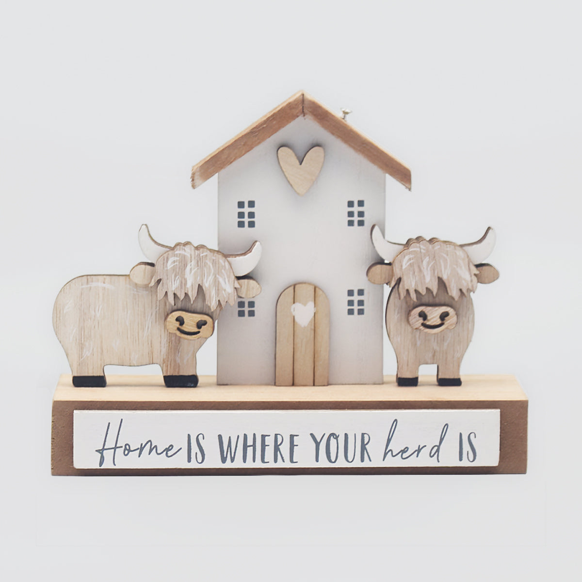Highland Cow Desk Plaque