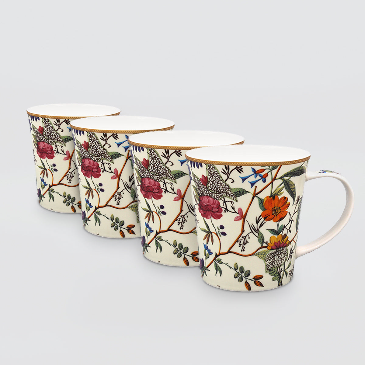 Kilburn - Fine China Mugs - Set/4