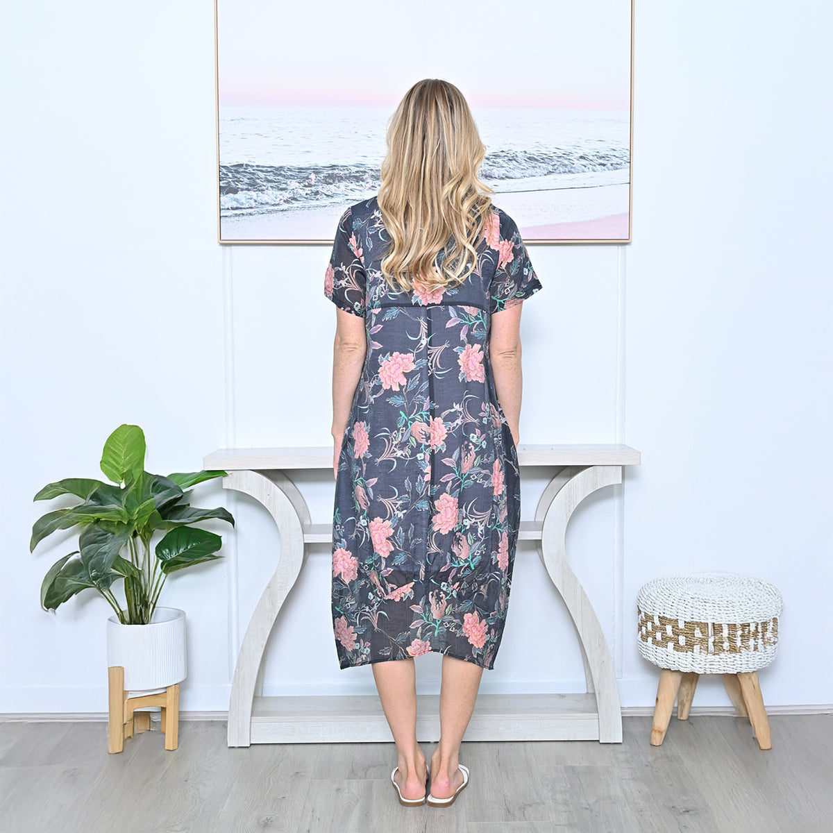 Floral Cocoon Cotton Dress