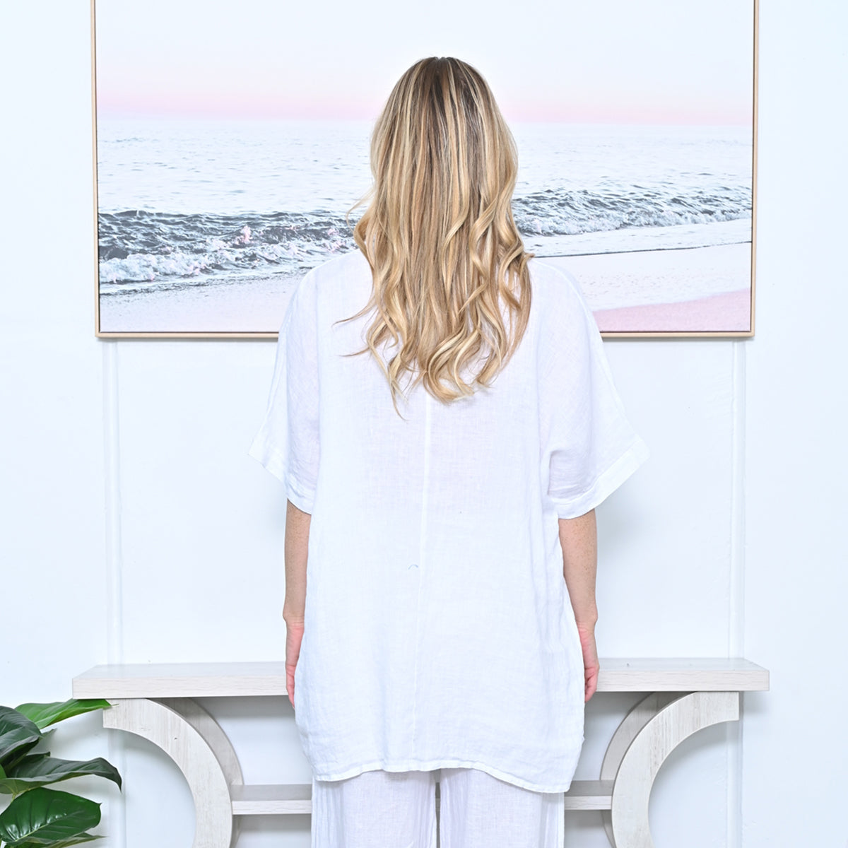 Front Pocket Linen Top