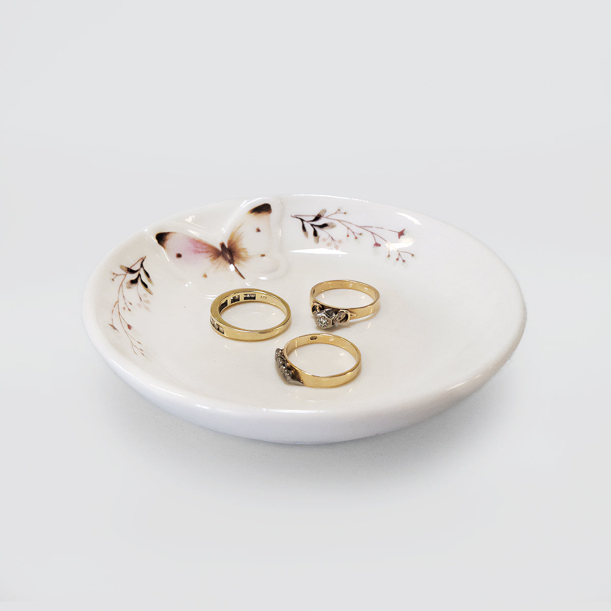 Ceramic Butterfly Trinket Dish