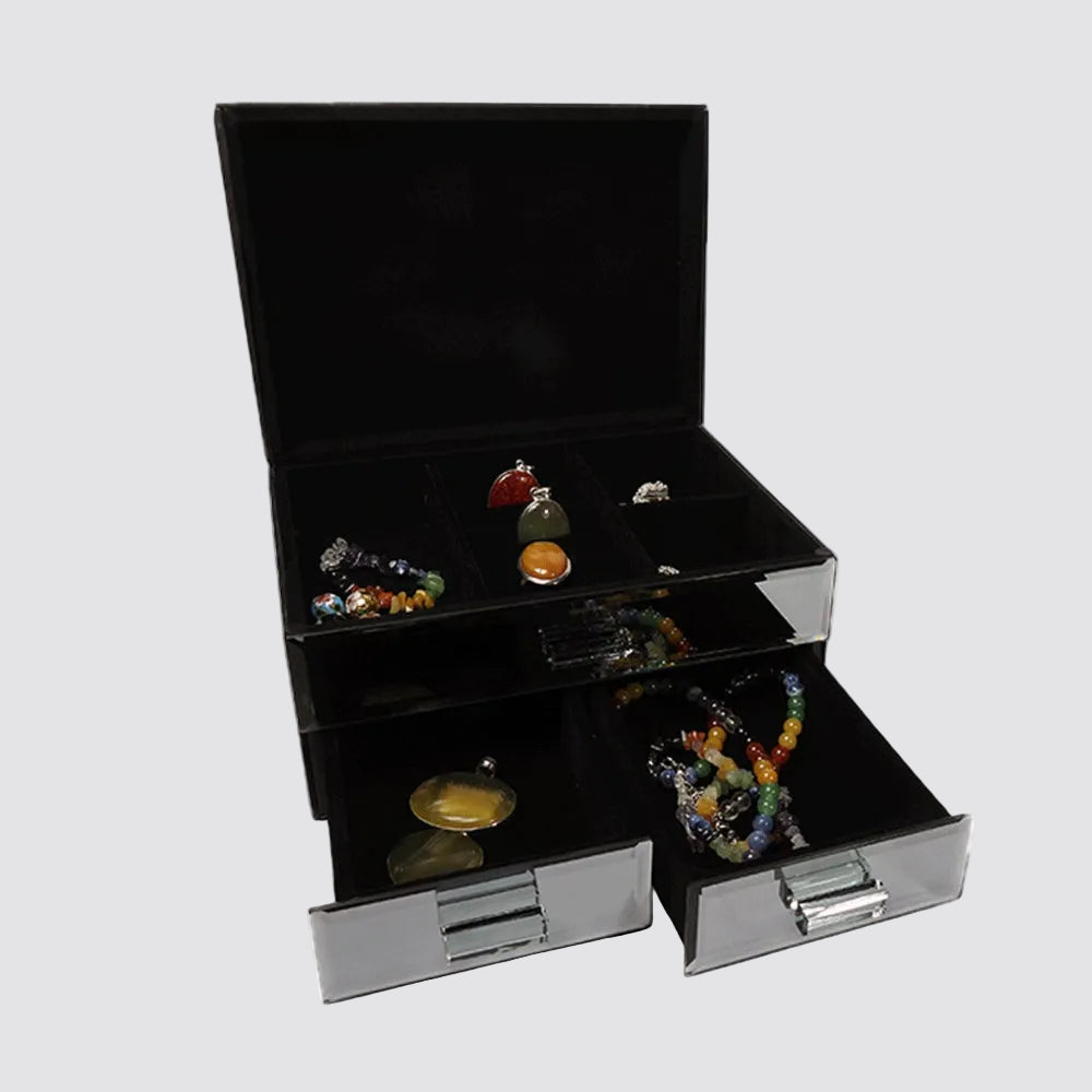 Red Flower Jewellery Box - 3 Tiers