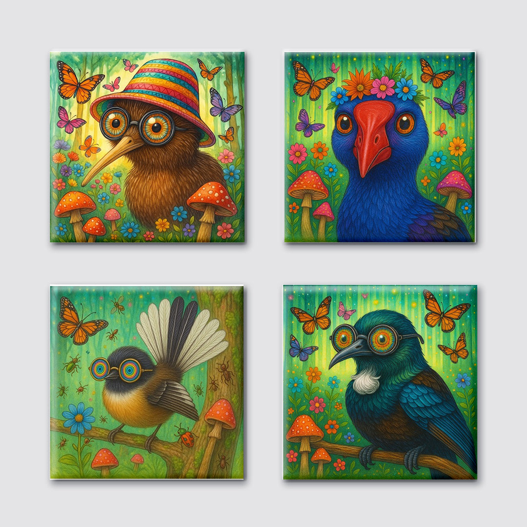 Kiwiana Ceramic Coaster - Set/4