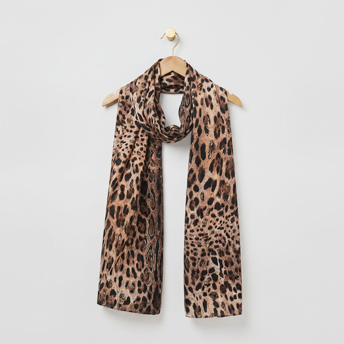 Gold Foil Leopard Print Scarves