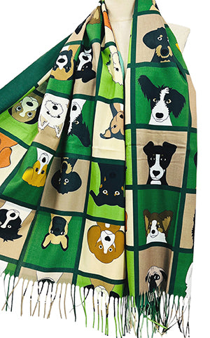 Illustrated-Style Dog Scarves