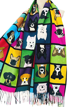 Illustrated-Style Dog Scarves