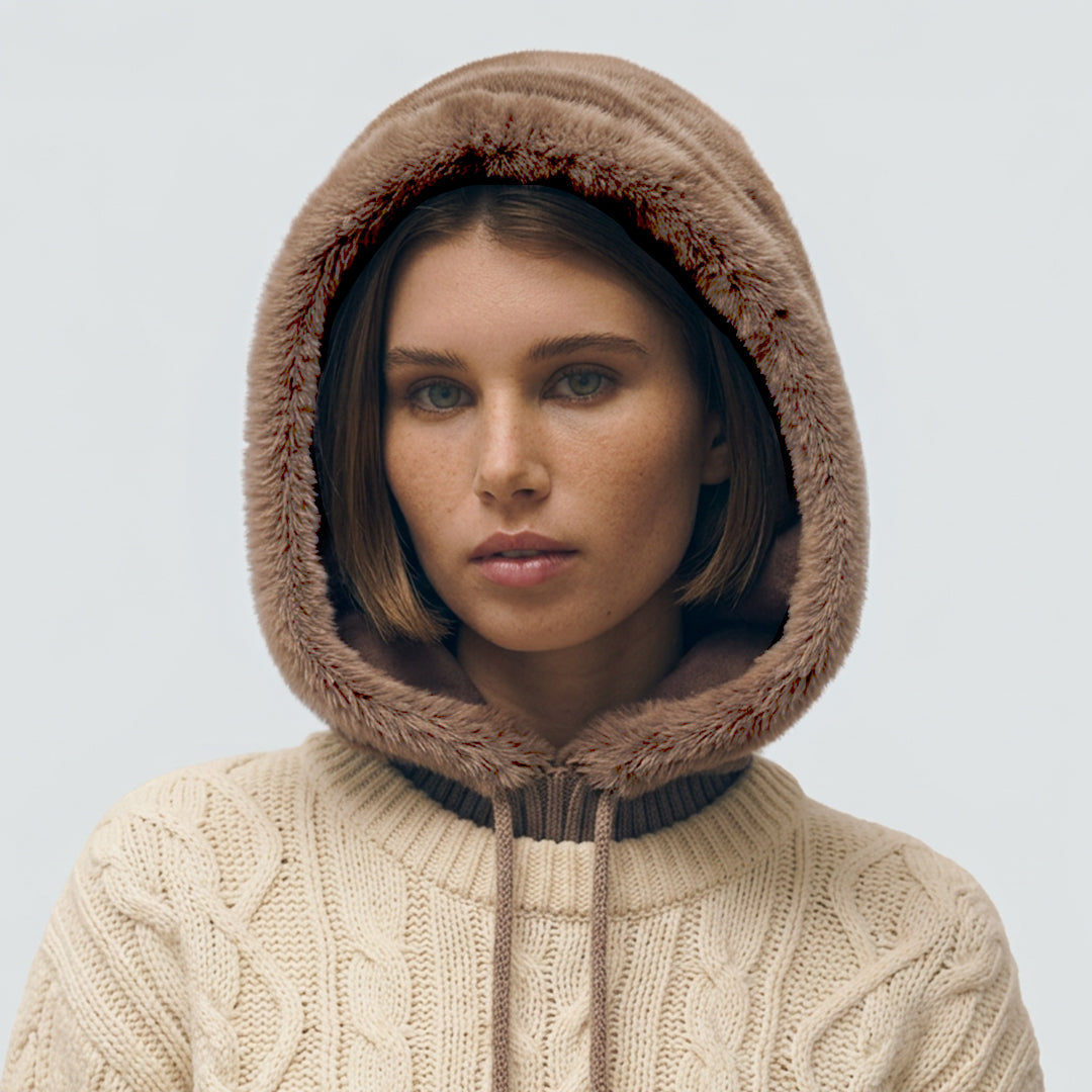 Faux Fur Hooded Scarves
