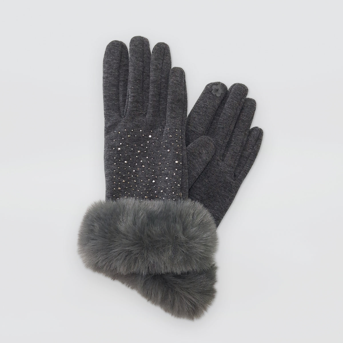 Fur Cuff Gloves - Sparkles