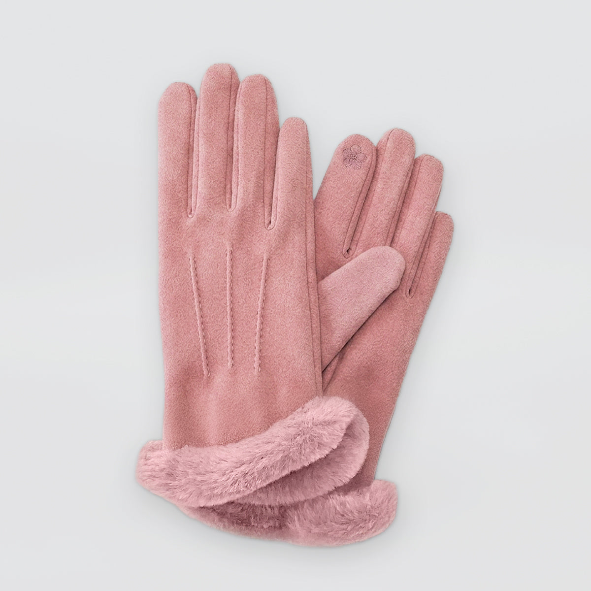 Fur Cuff Gloves With Soft Inner