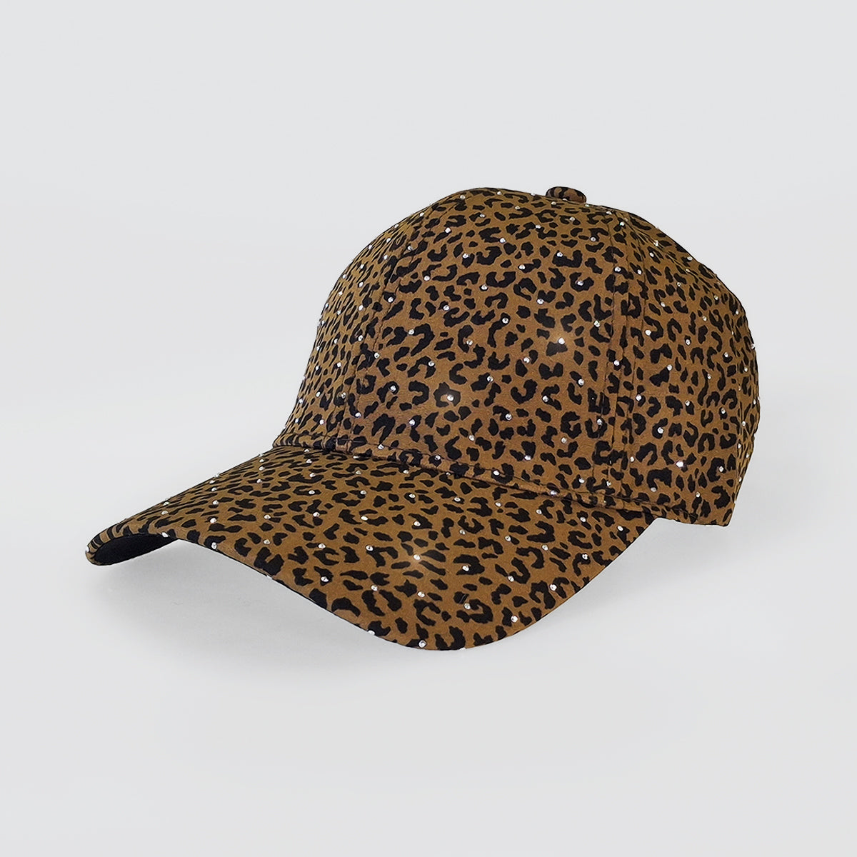 Diamante Leopard Print Caps