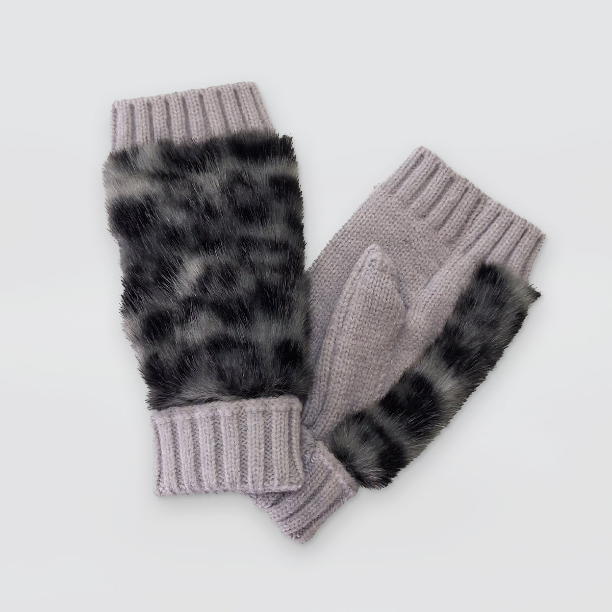 Fur Backed Fingerless Gloves
