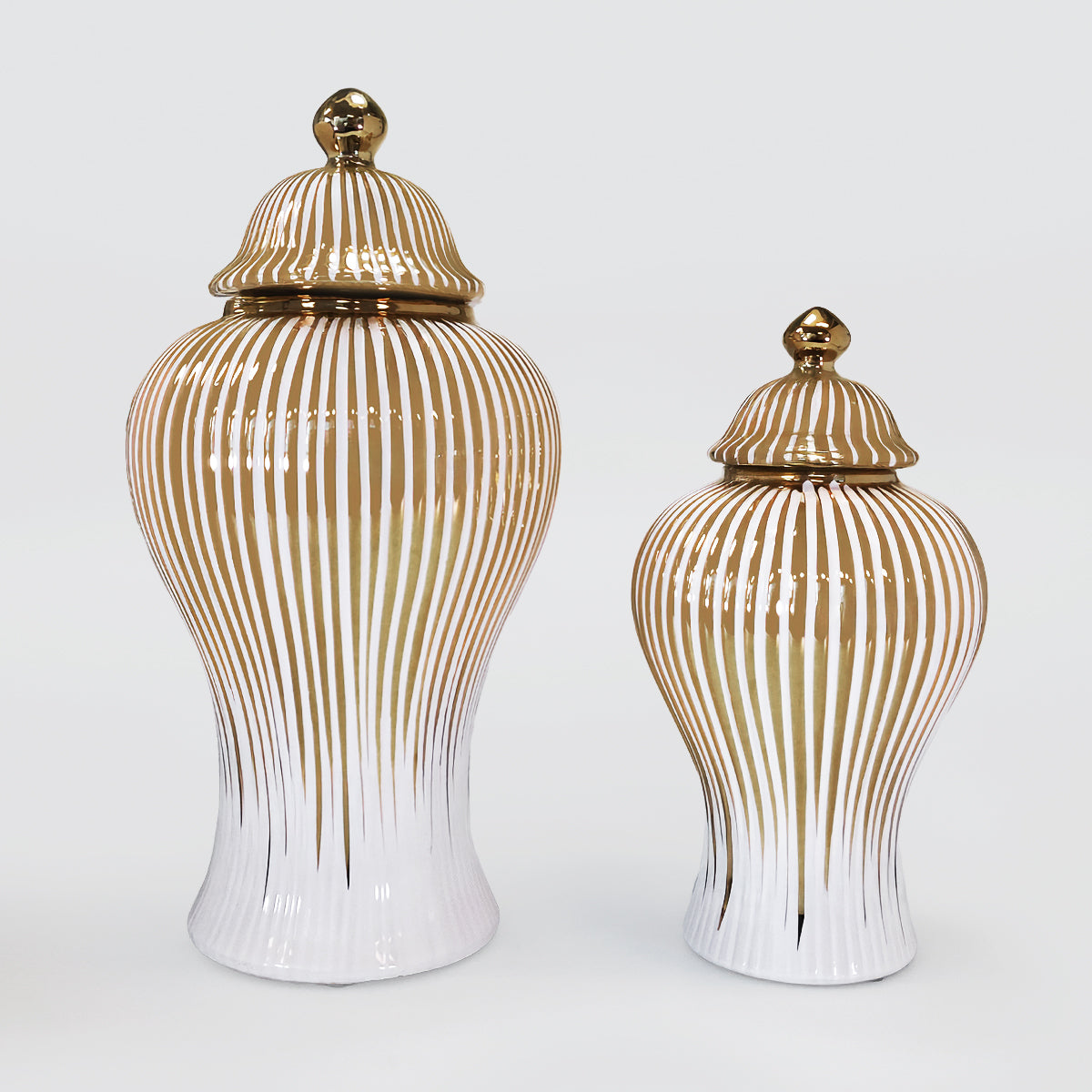 Ginger Jars - Gold Vertical Stripes