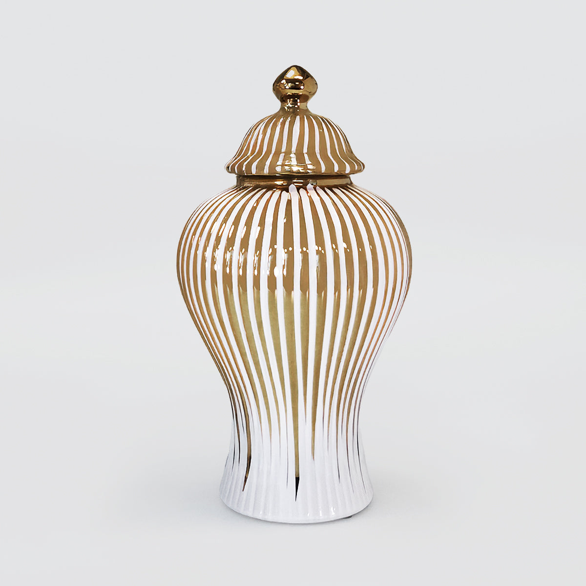 Ginger Jars - Gold Vertical Stripes