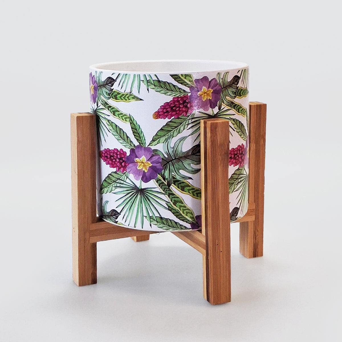 Planter Pot & Stand - Floral