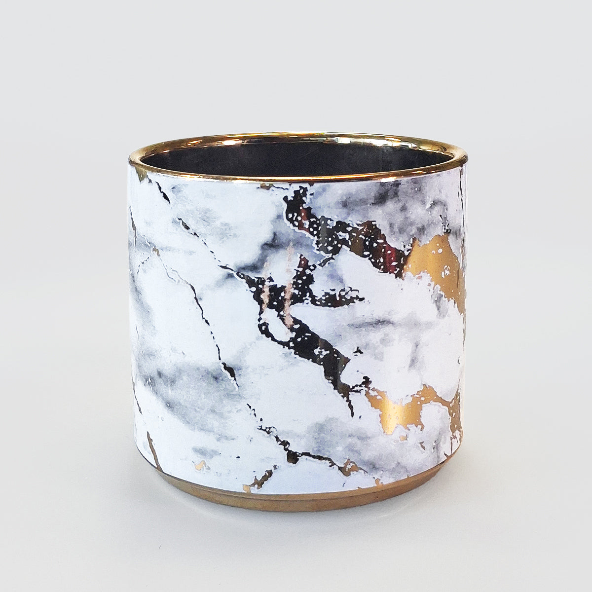 Gold Accent Planter Pot - Marble