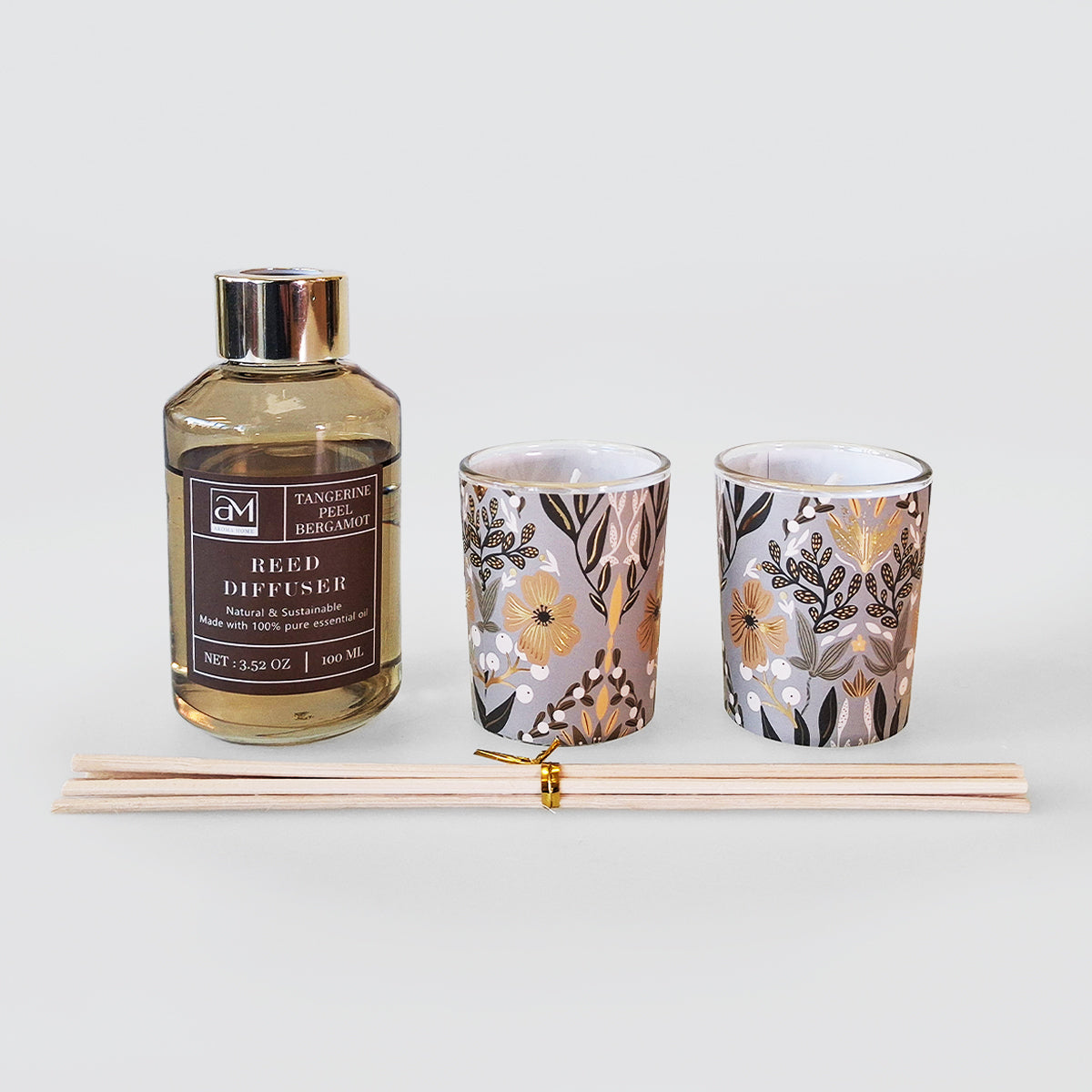 AM Diffuser & Candle Gift Set - Tangerine Peel Bergamot