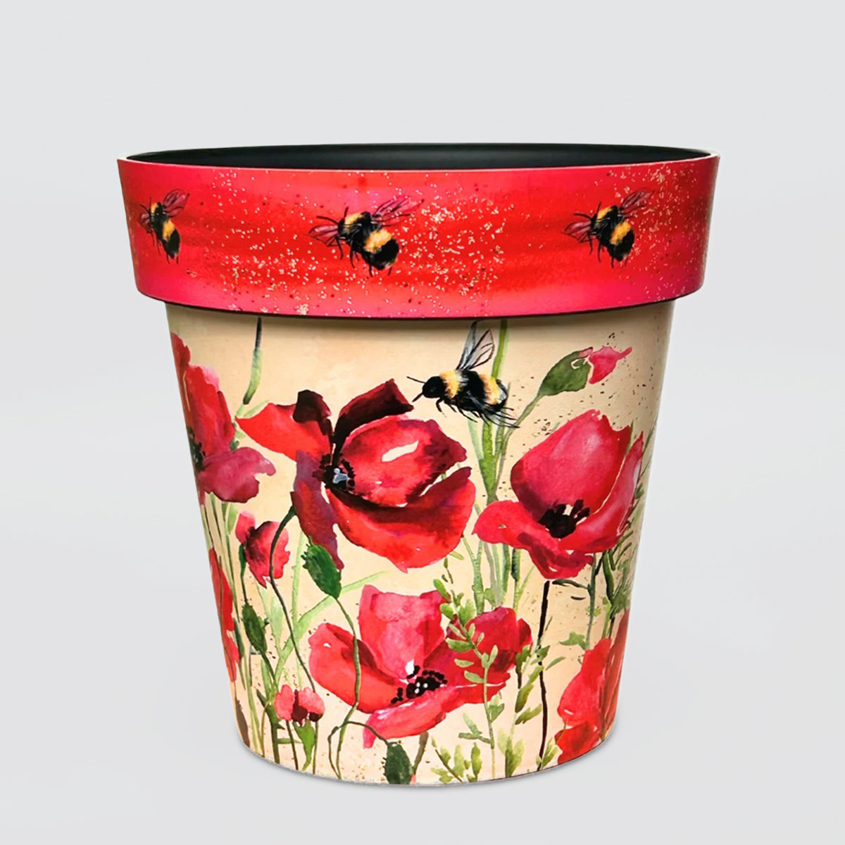 Zest Planter Pot - Bees & Poppies