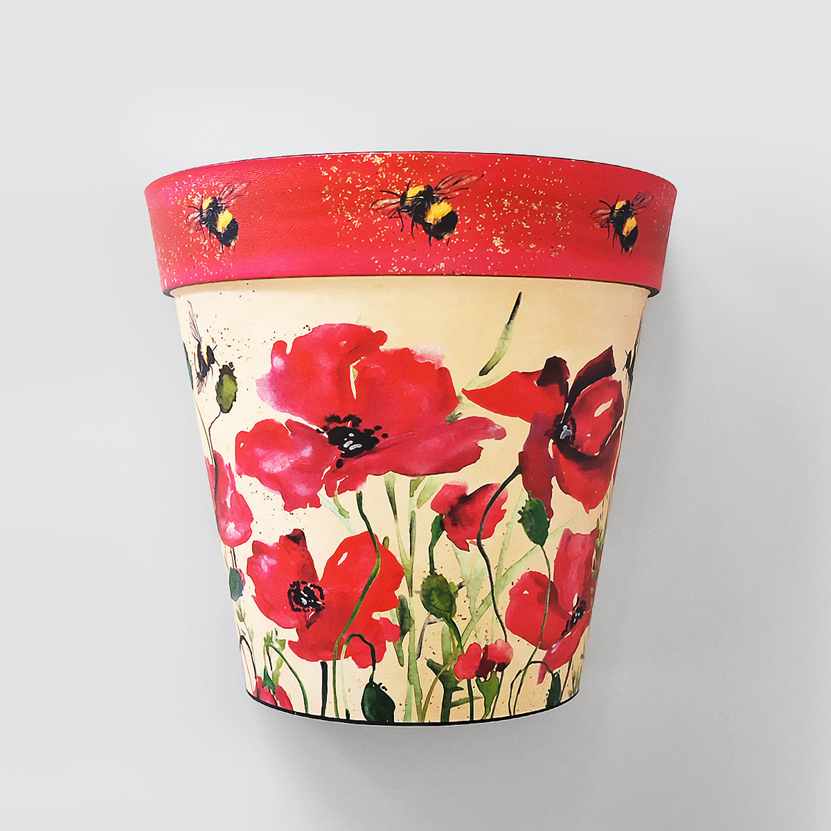 Zest Planter Wall Pot - Bees & Poppies
